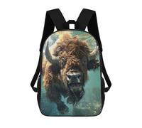 sinyumoney Bison Sea Sacs À Dos Scolaires Pour Enfants, Sac D'école Imprimé En 3D Pour Garçons, Élèves Du Primaire Et Du Collège 17inch