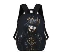 sinyumoney Black And Gold Dark Queen Sacs À Dos Tendance Imprimés En 3D 17inch Sac D'école Décontracté Pour Enfants, Garçons, Élèves Du Primaire Et Du Collège