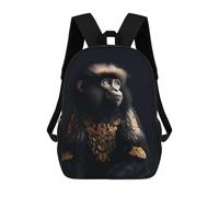 sinyumoney Black And Gold Monkey Sacs À Dos Pour Garçons, Cartables Imprimés En 3D, Sacs À Dos De Voyage Tendance Pour Garçons (primaire, Collège) 17inch