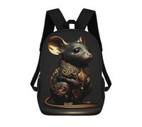 sinyumoney Black And Gold Mouse Sacs À Dos Pour Garçons, Cartables Imprimés En 3D, Sacs À Dos De Voyage Tendance Pour Garçons (primaire, Collège) 17inch