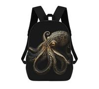 sinyumoney Black And Gold Octopus Sacs À Dos Pour Enfants, Sac À Dos Scolaire Imprimé En 3D Pour Enfants, Sac À Dos De Voyage, Sac À Livres Pour Enfants 17inch Sac D'école