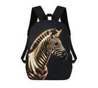 sinyumoney Black And Gold Zebra Sacs À Dos Pour Enfants 17inch Sac À Dos Scolaire, Sac Imprimé En 3D, Cartable Pour Enfants, Sac De Voyage, Sac À Dos Garçon Fille, Sac D'école Pour Enfants