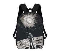 sinyumoney Black And White Astronaut Sacs À Dos Pour Enfants 17inch Sac À Dos Scolaire, Sac Imprimé En 3D, Cartable Pour Enfants, Sac De Voyage, Sac À Dos Garçon Fille, Sac D'école Pour Enfants