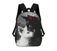 sinyumoney Black And White Cats Sac À Dos Scolaire Imprimé En 3D Pour Garçons Et Filles, Sac À Dos Pour Ordinateur Portable Pour Enfants/étudiants/adultes 17inch