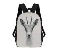 sinyumoney Black And White Gazelle Portrait Sac À Dos Scolaire Pour Enfants Imprimé En 3D, Idéal Pour Les Voyages Et Les Lectures, Pour Les Garçons Et Les Élèves Du Primaire 17inch