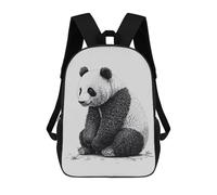 sinyumoney Black And White Panda Sac À Dos Imprimé En 3D, Sac D'école Décontracté Et Tendance Pour Enfants, Sac D'école Pour Garçons, Collégiens 17inch