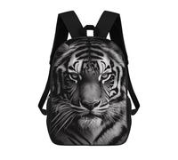 sinyumoney Black And White Tiger Portrait Sacs À Dos, Sac À Dos Enfant, Sac D'école, Sac À Dos De Voyage Imprimé En 3D, Accessoire De Mode, Sac À Dos Imperméable Pour Enfants 17inch