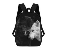 sinyumoney Black And White Wolves Love Sac À Dos Scolaire Imperméable Pour Ordinateur Portable, Idéal Pour L'école, Le Travail Et Les Voyages 17inch