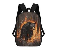 sinyumoney Black Bear in Fire Sacs À Dos Pour Enfants, Cartables Imprimés En 3D, Sacs À Dos Pour Élèves Du Primaire Et Du Collège (garçons Et Filles) 17inch