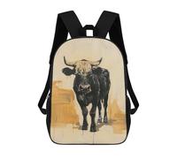sinyumoney Black Bull Painting Sacs À Dos Pour Enfants, Sac À Dos Scolaire, Sac À Dos Imprimé En 3D Pour Enfants, Sac À Dos De Voyage, Sac À Livres, Sac D'école Pour Enfants 17inch