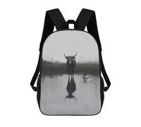 sinyumoney Black Bull Reflection Sacs À Dos Pour Enfants, Cartables Imprimés En 3D, Sacs À Dos Pour Élèves Du Primaire Et Du Collège (garçons Et Filles) 17inch