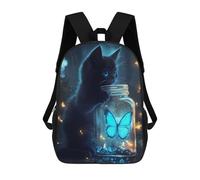 sinyumoney Black Cat And Butterfly Sacs À Dos Pour Enfants, Cartables, Sacs À Dos Scolaires Imprimés En 3D, Sacs À Dos De Voyage Tendance Pour Enfants (primaire, Collège) 17inch