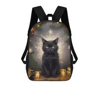 sinyumoney Black Cat Christmas Sac À Dos Scolaire Pour Filles Et Garçons, Grande Capacité, Léger, Pour Enfants Et Étudiants 17inch
