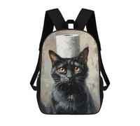 sinyumoney Black Cat Funny Sacs À Dos Imprimés En 3D Pour Enfants, Sacs D'école Tendance Pour Garçons, Sacs De Voyage, Sacs Scolaires Pour Élèves Du Primaire 17inch
