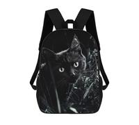 sinyumoney Black Cat in Shadows Sacs À Dos, Sac À Dos Enfant, Sac D'école, Sac À Dos De Voyage Imprimé En 3D, Accessoire De Mode, Sac À Dos Imperméable Pour Enfants 17inch