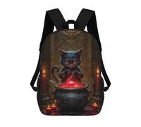 sinyumoney Black Cat Potion Master Sac À Dos Scolaire Pour Enfants 17 Pouces, Sac À Dos Décontracté Pour Les Voyages, Grand Sac À Dos De Jour Pour Garçons Et Filles 17inch