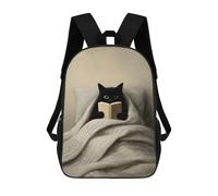 sinyumoney Black Cat Reading in Cozy Bed Sac À Dos Pour Garçons Et Adolescents, Sacs À Dos Pour Filles, Sacs À Dos Pour Tout-petits, Sacs À Livres Pour L'école Primaire Et Le Collège 17inch