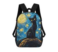 sinyumoney Black Cat Starry Night Sky Sac À Dos, Cartable Imprimé En 3D, Sac À Goûter, Sac À Dos De Voyage, Sac À Dos Entre Amis, Sac À Dos Scolaire Pour Filles Et Garçons 17inch