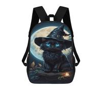 sinyumoney Black Cat Witch Hat Moonlit Night Sac À Dos Enfant, Sac À Dos Anime, Grand Sac À Dos Enfant, Sac À Dos Imprimé En 3D Pour Enfants, Cartable, Cartable Pour Garçons Et Filles 17inch