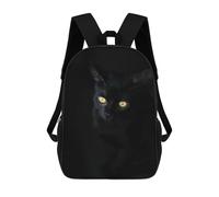sinyumoney Black Cat with Yellow Eyes Sac À Dos Scolaire Pour Enfants 17 Pouces, Sac À Dos Décontracté Pour Les Voyages, Grand Sac À Dos De Jour Pour Garçons Et Filles 17inch