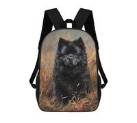 sinyumoney Black Chow Chow Painting Sacs À Dos 17 Pouces Pour Enfants, Sacs D'école Imprimés En 3D Pour Élèves Du Primaire Et Du Collège, Garçons Et Filles