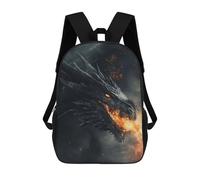 sinyumoney Black Fire Dragon Sac À Dos Scolaire Pour Enfants, Sac À Dos De Voyage Décontracté, Grand Sac À Dos Pour Garçons Et Filles 17inch