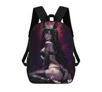 sinyumoney Black Fox Girl Sacs À Dos Imprimés En 3D Pour Enfants 17inch Sacs À Dos Tendance Et Décontractés Pour La Journée, Sacs De Voyage, Sacs À Dos D'extérieur Pour Garçons Et Filles