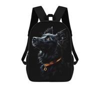sinyumoney Black & Gold Australian Shepherd Sac À Dos Scolaire Pour Enfants, 43 Cm (17 Pouces), Imprimé En 3D, Pour Garçons, Élèves Du Primaire Et Du Collège
