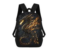 sinyumoney Black Gold Dragon Sacs À Dos Tendance Imprimés En 3D 17inch Sac D'école Décontracté Pour Enfants, Garçons, Élèves Du Primaire Et Du Collège
