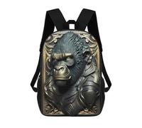 sinyumoney Black Golden Gorilla Sacs À Dos Pour Enfants, Sac À Dos Scolaire Imprimé En 3D Pour Enfants, Sac À Dos De Voyage, Sac À Livres Pour Enfants 17inch Sac D'école