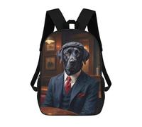 sinyumoney Black Labrador Dog Wearing A Suit at The Pub Sacs À Dos Imprimés En 3D Pour Enfants, Sacs D'école Tendance Pour Garçons, Sacs De Voyage, Sacs Scolaires Pour Élèves Du Primaire 17inch
