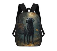 sinyumoney Black Labrador in Autumn Forest Sac À Dos Scolaire Pour Enfants Imprimé En 3D, Idéal Pour Les Voyages Et Les Livres 17inch
