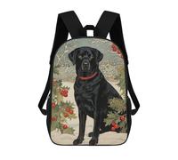 sinyumoney Black Labrador in Winter Sac À Dos Imprimé En 3D Pour Garçons, Sac D'école Grande Capacité, Sac De Voyage, Sac À Livres, Sac D'école Pour Garçons, Mochila 17inch