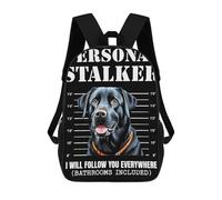 sinyumoney Black Labrador Stalker Sacs À Dos Scolaires Pour Enfants, Sac D'école Imprimé En 3D Pour Garçons, Élèves Du Primaire Et Du Collège 17inch