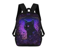 sinyumoney Black Light Cat 15 Sac À Dos Scolaire Pour Adolescents, Imprimé En 3D, Ajustable, À Poches Tendance, Pour Enfants, Garçons, Filles, Étudiants Et Adolescents 17inch