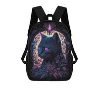 sinyumoney Black Light Cat 2 Sac À Dos, Cartable Imprimé En 3D, Sac À Goûter, Sac À Dos De Voyage, Sac À Dos Entre Amis, Sac À Dos Scolaire Pour Filles Et Garçons 17inch