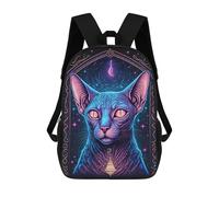sinyumoney Black Light Cat 28 Sac À Dos Enfant, Cartable Imprimé En 3D Pour Garçons Et Adolescents 17inch
