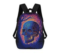 sinyumoney Black Light Skull Sac À Dos Scolaire Imprimé En 3D, Sac À Dos Décontracté Pour Enfants, Sac D'école Imprimé En 3D Pour Garçons, Primaire Et Collège 17inch