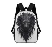 sinyumoney Black Lion Head Sculpture Sacs À Dos Pour Enfants, Cartables 3D Personnalisés Pour Garçons Et Filles, Grands Sacs À Dos Scolaires Décontractés 17inch