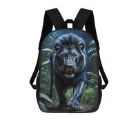 sinyumoney Black Lion in Amazon Rainforest Sac À Dos En Peluche À Motif Dessin Animé, Sac À Dos 3D Pour Enfants, Idée Cadeau D'anniversaire Pour Garçons Et Filles 17inch