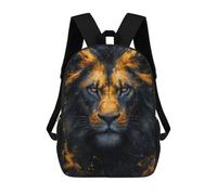 sinyumoney Black Lion Painting Sacs À Dos Imprimés En 3D Pour Enfants, Sacs D'école Tendance Pour Garçons, Sacs De Voyage, Sacs Scolaires Pour Élèves Du Primaire 17inch