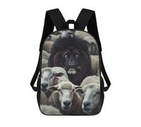 sinyumoney Black Lion Sheep Sacs À Dos Imprimés En 3D 17inch Sac À Dos Scolaire Pour Enfants, Sac À Dos Décontracté Pour La Journée, Sac De Voyage Décontracté Pour Les Élèves Du Collège