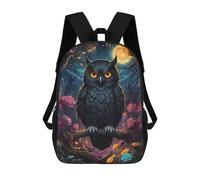 sinyumoney Black Owl Under Full Moon Sac À Dos Scolaire Imprimé En 3D, Sac À Dos Décontracté Pour Enfants, Sac D'école Imprimé En 3D Pour Garçons, Primaire Et Collège 17inch
