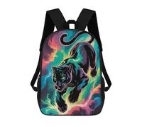 sinyumoney Black Panther in Colorful Cosmic Space Sac À Dos Scolaire Enfant Tendance Et Décontracté, Sac À Dos Imprimé En 3D Pour Garçon, Grand Sac À Dos 17inch