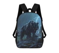 sinyumoney Black Panther in Stormy Night Sacs À Dos Pour Enfants, Cartables 3D Personnalisés Pour Garçons Et Filles, Grands Sacs À Dos Scolaires Décontractés 17inch