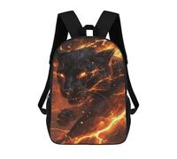 sinyumoney Black Panther with Fire Effect Sac À Dos En Peluche À Motif Dessin Animé, Sac À Dos 3D Pour Enfants, Idée Cadeau D'anniversaire Pour Garçons Et Filles 17inch