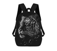 sinyumoney Black Silver Tiger Sacs À Dos Scolaires Pour Enfants, Sac D'école Tendance, Sac D'école Imprimé En 3D Pour Garçons, Élèves Du Primaire Et Du Collège 17inch