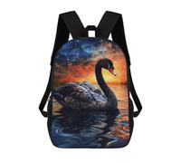 sinyumoney Black Swan on Cosmic Lake Sac À Dos Scolaire Imprimé En 3D Pour Enfants, Sac À Dos De Voyage Tendance Et Décontracté Pour Écoliers 17inch