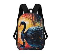 sinyumoney Black Swan Reflections in Autumn Sacs À Dos, Sac À Dos Enfant, Sac D'école, Sac À Dos De Voyage Imprimé En 3D, Accessoire De Mode, Sac À Dos Imperméable Pour Enfants 17inch
