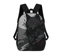 sinyumoney Black Wolf Moonlit Night Sac À Dos Scolaire Pour Enfants, 43 Cm (17 Pouces), Imprimé En 3D, Pour Garçons, Élèves Du Primaire Et Du Collège